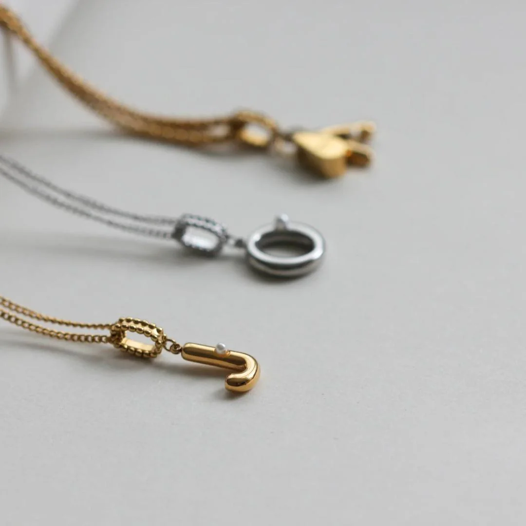 Gigi Bubble Initial Necklace - Image 2
