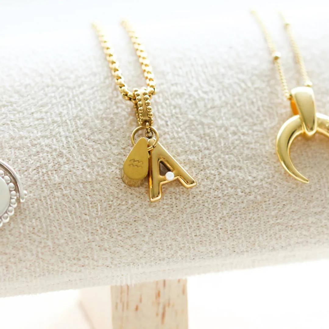Gigi Bubble Initial Necklace - Image 3