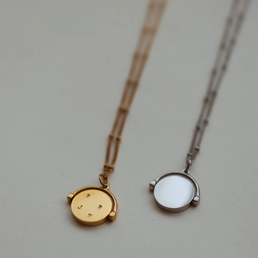 LUX DISCO Spinner Initial Necklace (multiple initials) - Image 2