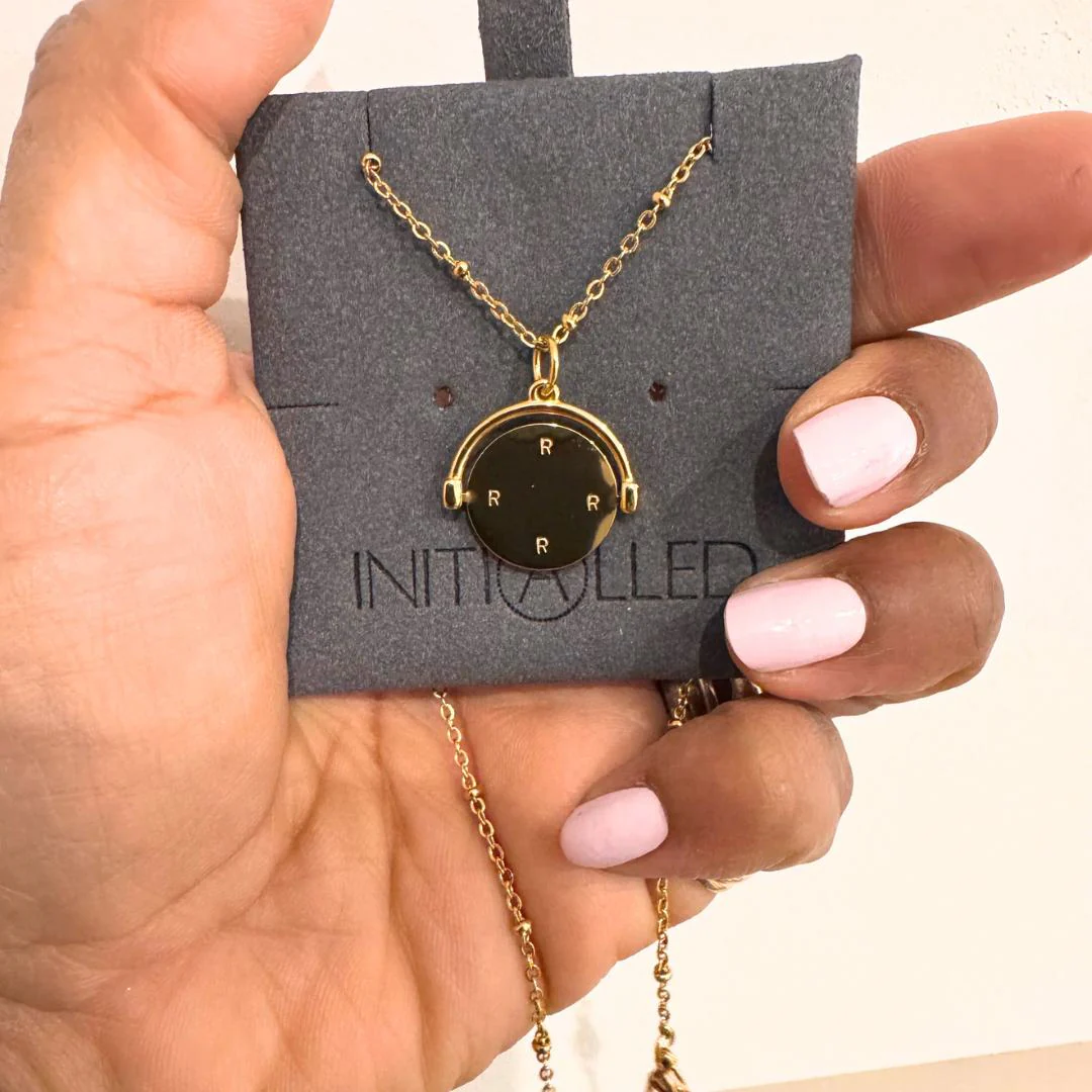 LUX DISCO Spinner Initial Necklace (multiple initials) - Image 3