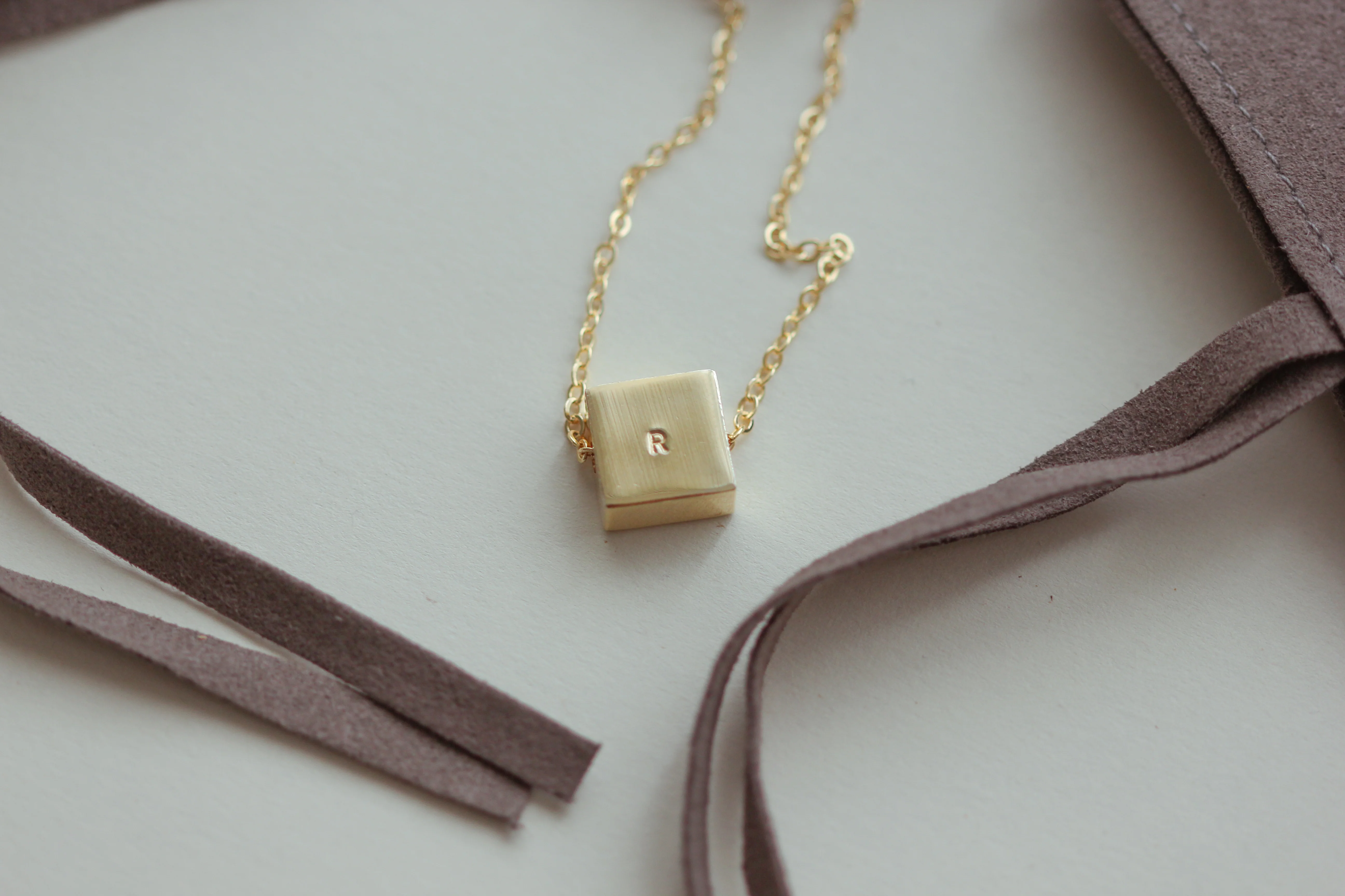 NAVY Square Initial Bracelet (Gold Vermeil / Sterling Silver) - Image 7