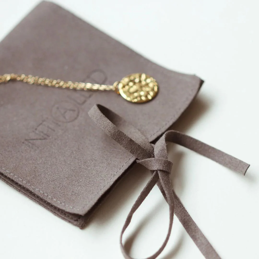 OLIVE Hidden Initial Hammered Disc Necklace (Gold Vermeil / Sterling Silver) - Image 7