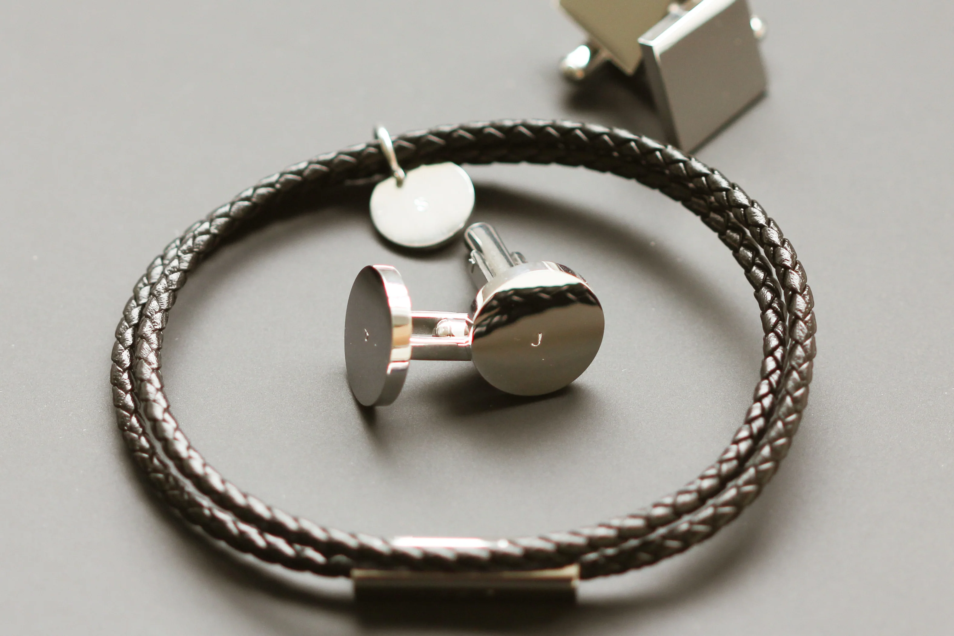 Stainless Steel Initial Cufflinks - Image 4