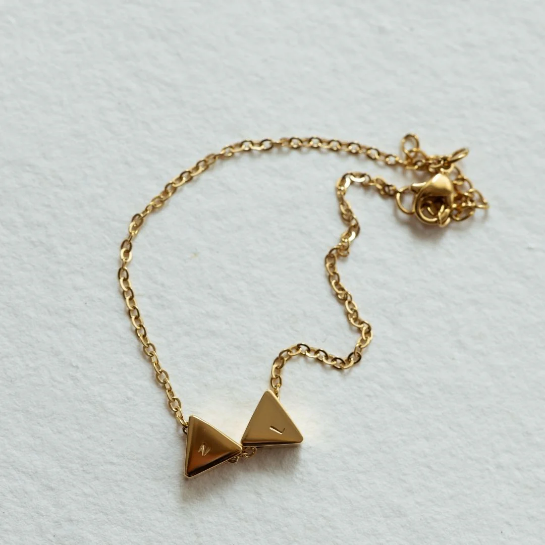 Waterproof GEO Triangle Initial Necklace - Image 5