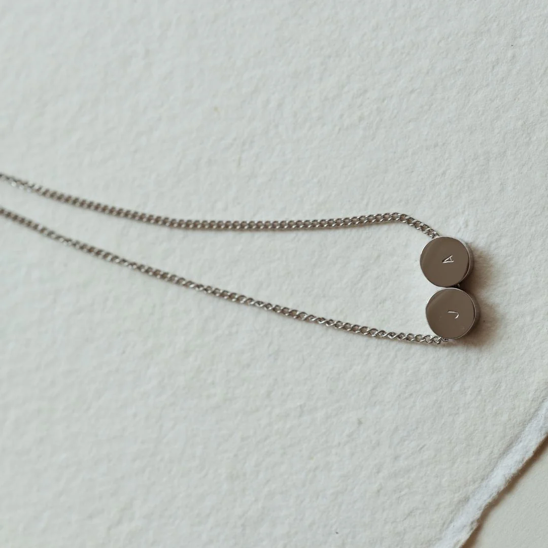 Waterproof HORIZON Mini Round Initial Necklace - Image 3