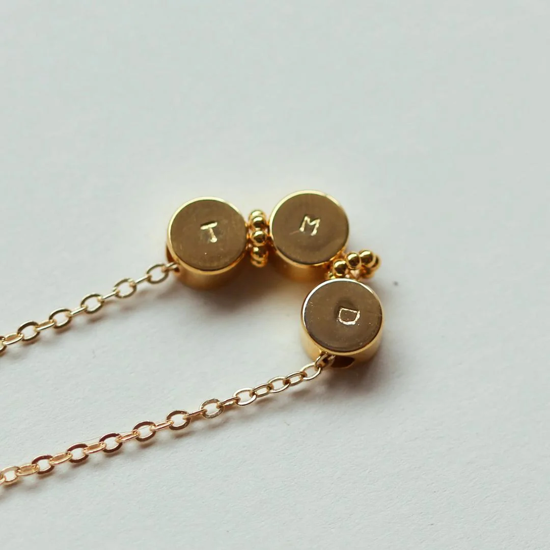 Waterproof HORIZON Mini Round Initial Necklace - Image 4