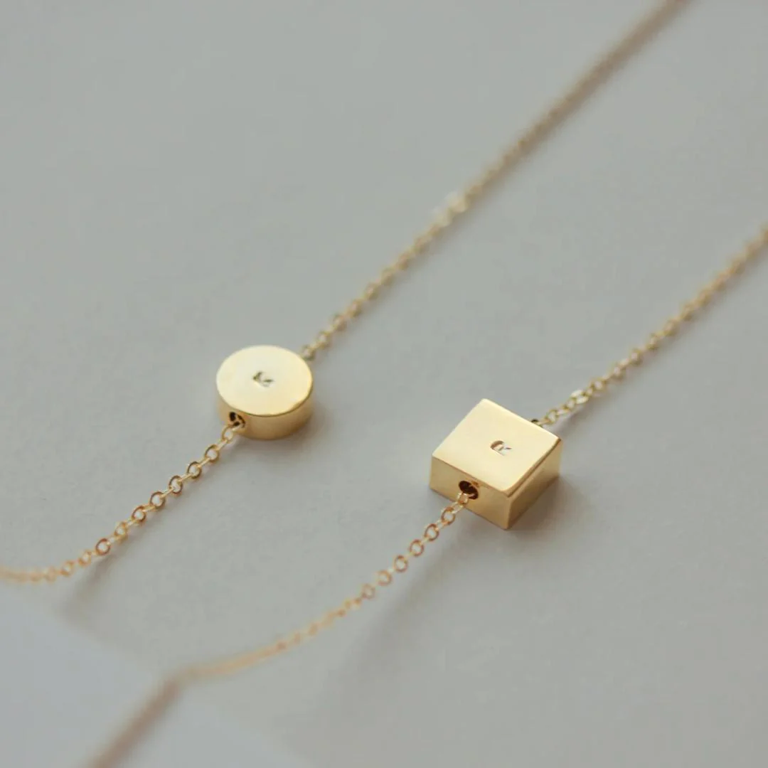 Waterproof HORIZON Mini Round Initial Necklace - Image 5