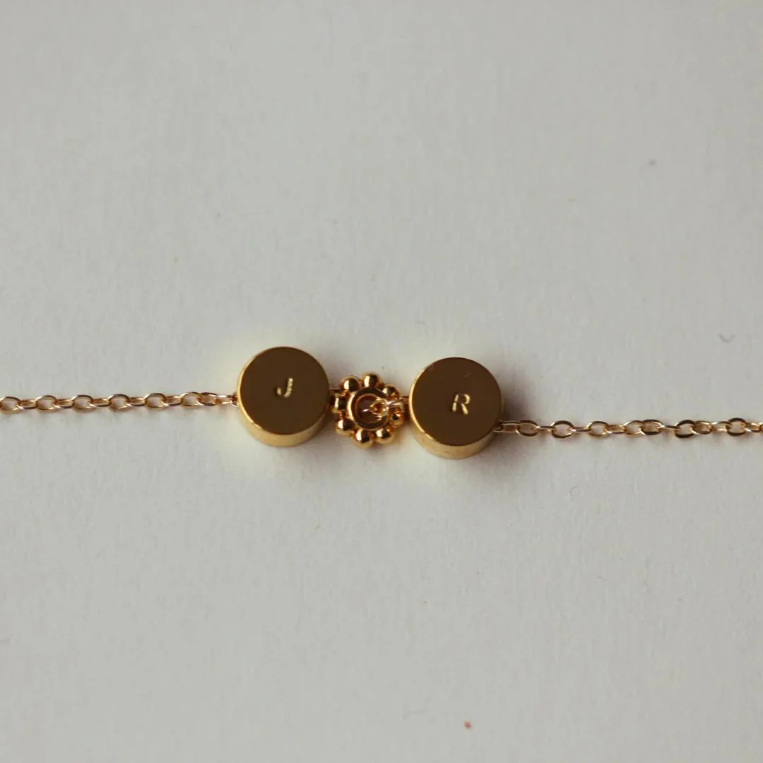 Waterproof HORIZON Mini Round Initial Necklace - Image 8