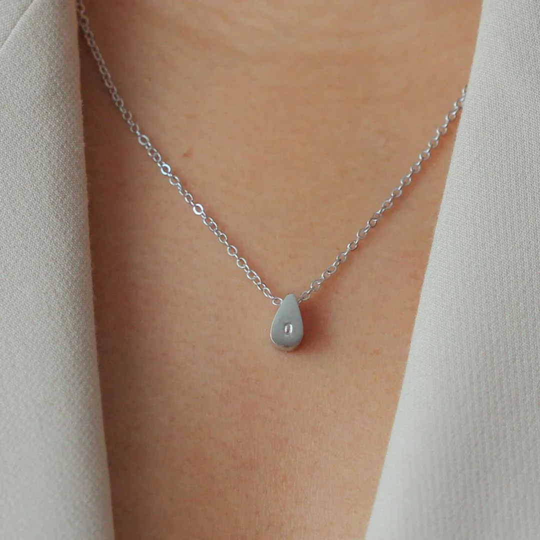 Waterproof THEA Teadrop Initial Necklace - Image 6